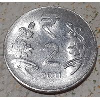 Индия 2 рупии, 2011 Ноида (4-3-3)