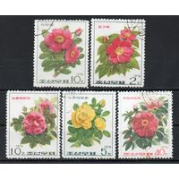 Розы КНДР 1974 год  серия из 5 марок