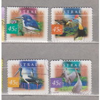 Птицы Фауна Австралии 1997 год  лот 11  волнистая перфорация - рулонная ОДНОЙ СЕРИИ первая марка с обычной перфорацией