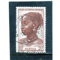 Французская западная Африка. Yt:FR-WA 41. Женщина Агни, Кот-д'Ивуар. 1947.
