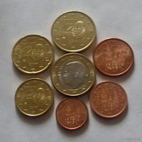 Набор евро монет Испания 2017 г. (1, 2, 5, 10, 20, 50 евроцентов, 1 евро)