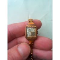 Часы позолоченные  "ЛУЧ" с браслетом  AU из СССР