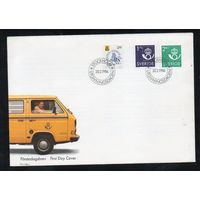 КПД "350 лет почты" Швеция 1986 год 1 конверт