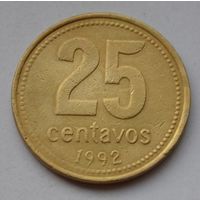 Аргентина 25 сентаво, 1992 г.