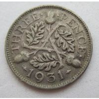 ЮАР 3 пенса 1931 серебро  .36-36