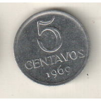 Бразилия 5 сентаво 1969