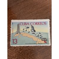 Куба 1966. Почтовые голуби. Марка из серии