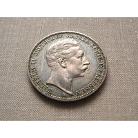 Германия (Пруссия) 3 марки 1909 A Вильгельм II Орел Серебро 900 16.667 g (по каталогу)