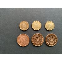ЮАР - 6 монет 2007-2010 гг.
