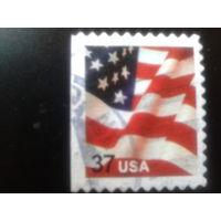 США 2002 стандарт, флаг (обрез марки в разную сторону)