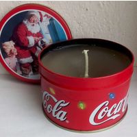Баночка Coca-Cola металлическая со свечой Рождество/Новый Год!