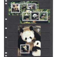 Панды Медведи Дикие животные Фауна Скауты 2002 Эритрея MNH полная серия 6 м + 1 блок зуб
