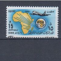 [2284] Египет 1986. Авиация.Самолет. Одиночный выпуск. MNH