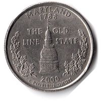 США. 1/4 доллара (1 квотер, 25 центов). 2000. Мэриленд. P