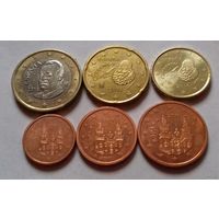 Набор евро монет Испания 2014 г. (1, 2, 5, 10, 20 евроцентов, 1 евро)