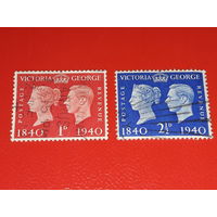Великобритания 1940 Виктория и Георг. 2 марки одним лотом
