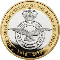 Великобритания 2 фунта 2018г. "Авиация RAF: Бэйдж". Монета в капсуле; подарочном футляре; сертификат; коробка. СЕРЕБРО 12гр.