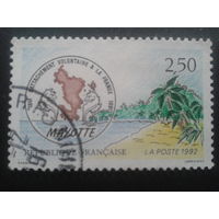 Франция 1991 150 присоединения о-ва Майота к Франции, карта