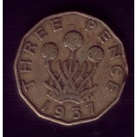 3 пенса 1937 год Великобритания