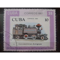 Куба 1987 Паровоз, марка в марке 35 с