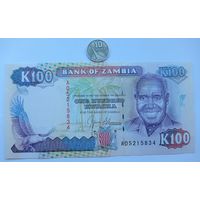 Werty71 Замбия 100 квача 1991 UNC банкнота