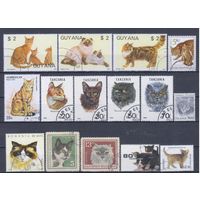 [2760] Фауна.Домашние кошки. 15 гашеных марок.