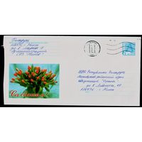 Беларусь 2001 год Художественный маркированный конверт ХМК С праздником!