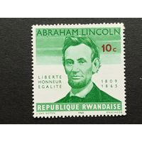 Руанда 1965. 100 лет со дня смерти Авраама Линкольна, 1809–1965 гг.