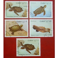 Куба. Черепахи. ( 5 марок ) 1983 года. 9-7.
