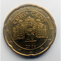 Австрия 20 евроцентов 2008