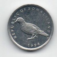 РЕСПУБЛИКА СОМАЛИЛЕНД 1 ШИЛЛИНГ  1994. ФАУНА. Сомалийский голубь