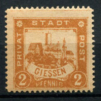 Германия - Гисен - Местные марки - 1888 - Городской пейзаж 2Pf - [Mi.16A] - 1 марка. MH.  (Лот 117AK)