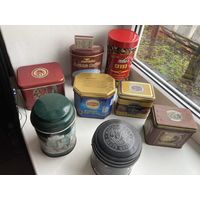 Набор коробок из под чая , кофе(жестянные)  цена за одну