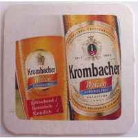Пивная подставка KROMBACHER ALKOHOLFREI Германия Бирдекель Бирмат Костер двухсторонний
