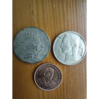 Маврикий 5 центов 2003, Индия 2 рупия 2001, Бельгия 5 франков 1972 -41