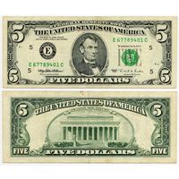 США. 5 долларов (образца 1995 года, E, Вирджиния, P498)