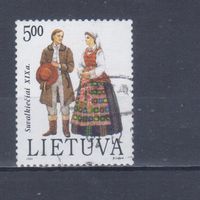 [1170] Литва 1992. Культура.Костюмы.5.00. Гашеная марка.