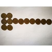 Лот советских монет, 5 копеек - 13 штук по годам 1961-1991