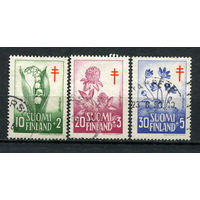 Финляндия - 1958 - Борьба с туберкулезом. Цветы - [Mi. 493-495] - полная серия - 3 марки. Гашеные.  (Лот 165AL)