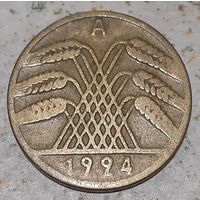 Германия 10 рентенпфеннигов, 1924 "A" (4-7-19)