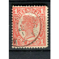 Австралийские штаты - Квинсленд - 1907/1910 - Королева Виктория 1Р - [Mi.115A] - 1 марка. Гашеная.  (LOT Eu19)-T10P10