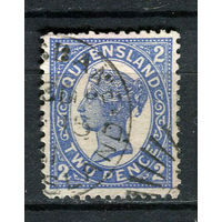 Австралийские штаты - Квинсленд - 1907/1910 - Королева Виктория 2Р - [Mi.116Cii] - 1 марка. Гашеная.  (LOT Eu20)-T10P10