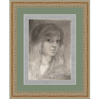 Старый портрет девушки, карандаш 90-е