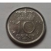 10 центов, Нидерланды 1980 г.