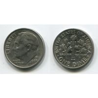 США. 10 центов (1996, буква P, XF)