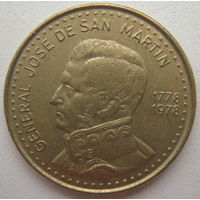 Аргентина 100 песо 1978 г. 200 лет со дня рождения Хосе де Сан-Мартина