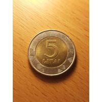 Монета литвы 5 лит 2009год