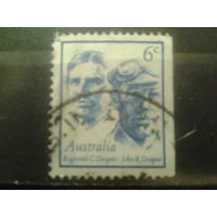 Австралия 1970 пионеры авиации, обрез справа