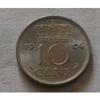 10 центов, Нидерланды 1964 г.
