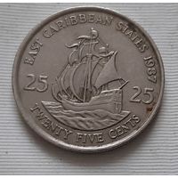 25 центов 1987 г. Восточные Карибы